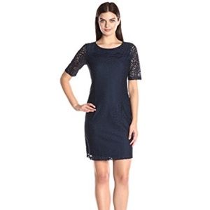 Ellen Tracy Batenburg Short Sleeve Lace Dress